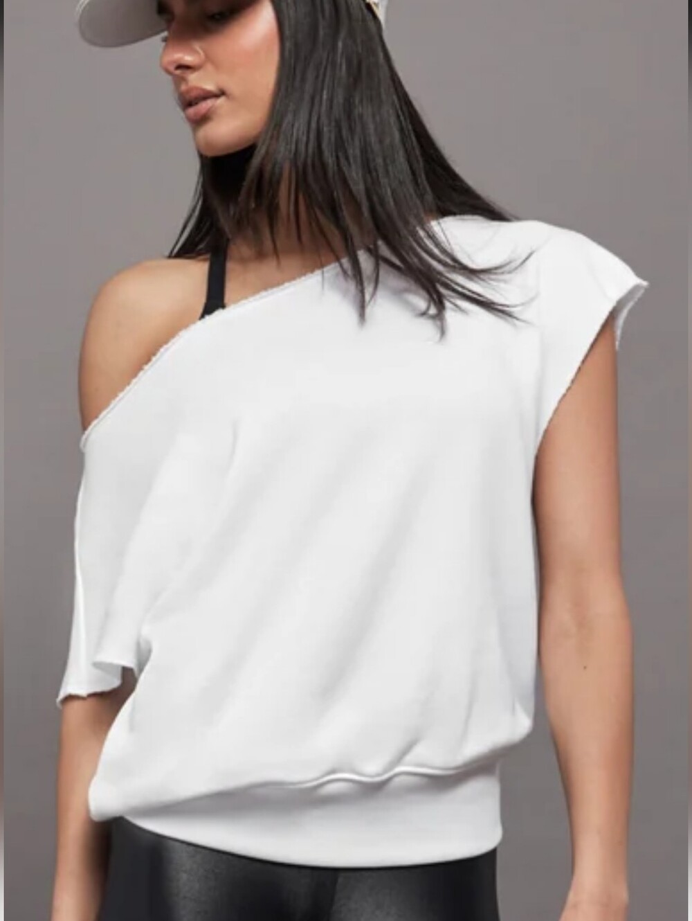 Carbon38 Off Shoulder Short Sleeve Sweatshirt